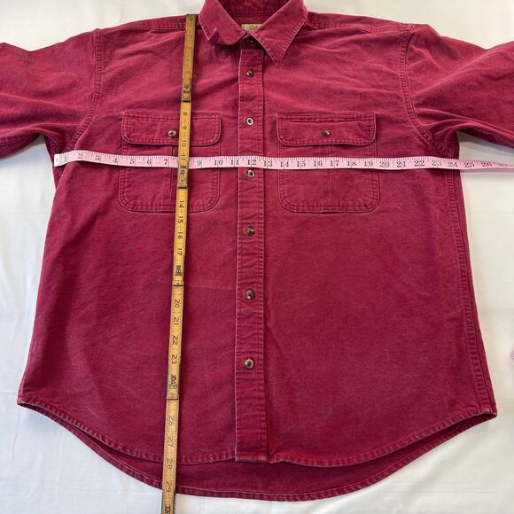 Cabela's Men's Chamois Red Distressed Flannel Button Down Shirt Size Large - Picture 4 of 7